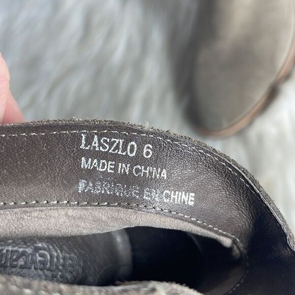 Jeffrey Campbell Laszlo Grey Suede Stack Heel Booties Sz 6 - Picture 6 of 7